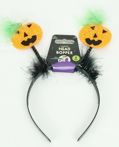 Pumpkin Design Halloween Head Boppers with Fur Headband For Kids /& Adults Gift