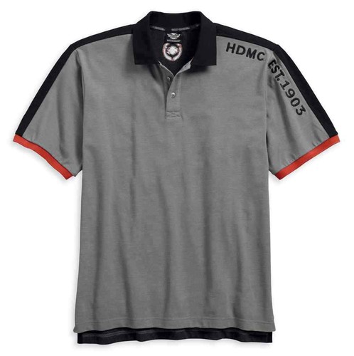 Black 96402-18VM Harley-Davidson Men/'s Embroidered Colorblock Polo Shirt
