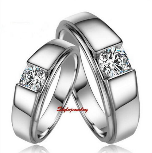 Details about   18k White Gold Plated Silver Color Men's Wedding Ring Wedding Band Size 9 R137 