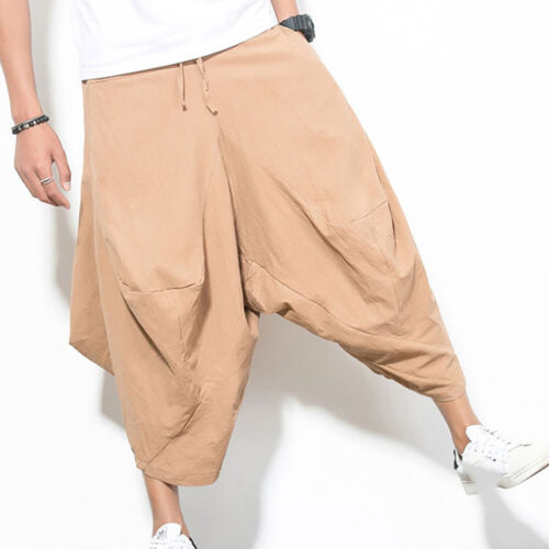 Hommes Casual Harem Pantalon japonais Pantalon Hip-Hop Pantalon Vêtements hakama Respirant 