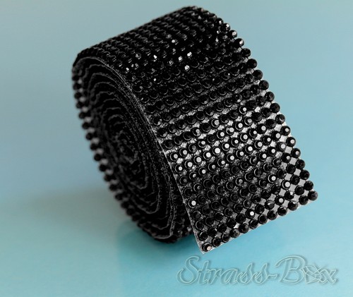 Hotfix JET Mesh Strassband SS8 Borte 7,8cm 24Reihen zum aufbügeln Glitzersteine