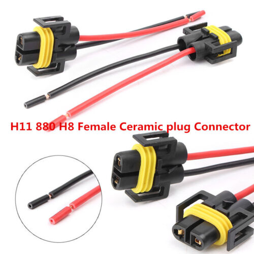 4x H11 880 Female Adapter Wiring Harness Sockets Wire For Headlights Fog Lights 
