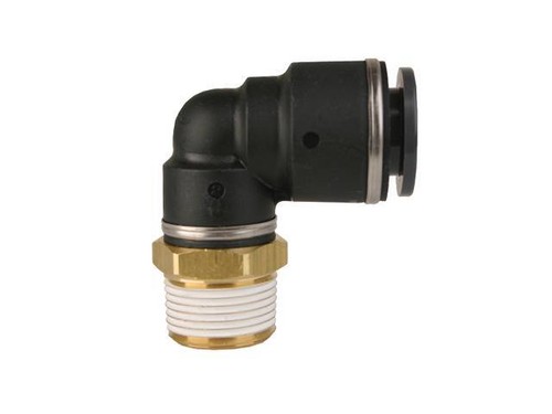 ACCUAIR 3/8" DOT/PTC 3/8" NPT 90 DEG SWIVEL ELBOW ACCUAIR 3/8" DOT/PTC 3/8" NPT 90 DEG SWIVEL ELBOW