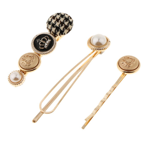 3//pack Metal Hairdressing Hair Bangs Clips Styling Pearls Hairpin Barrette
