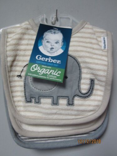 Gerber Baby Boy 3-Pack Organic Cotton Safari Bibs