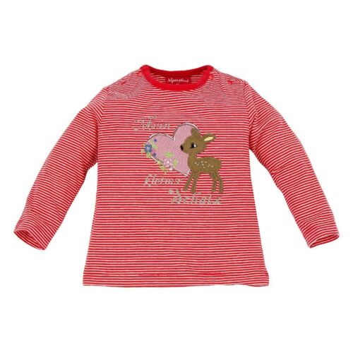 86006 Bondi T-Shirt Shirt cœur bambi biche manches longues rouge costumes shirt NEUF 62-116