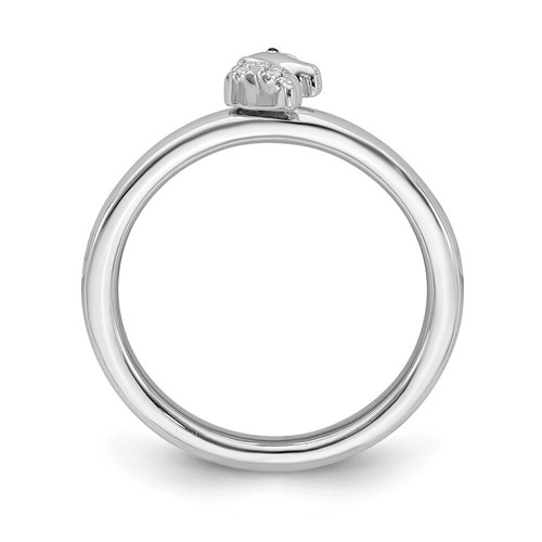 Diamond Unicorn Ring Sterling Silver Stackable Expressions Rings