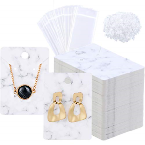 800 Pieces Marble Earring Necklace Display Card Holder Set 200 Pieces Jewelry 2
