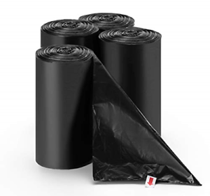 5 Gallon Trash Bags, Black Garbage Bags 120 Counts/4 Rolls, Plastic Bags for