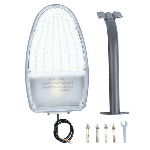 2x LED Straßenlaterne Garten Leuchte Straßenlampe Lichtsensor Hofbeleuchtung 24W