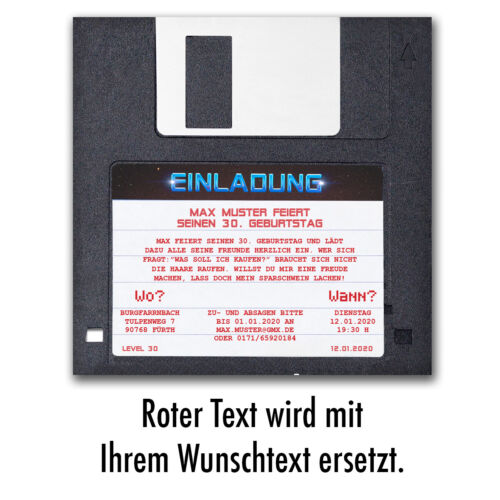 Cards Invitations Einladungen Zum Geburtstag Diskette Einladungskarte Lustig Witzig 30 40 50 Home Furniture Diy 5050 Pk