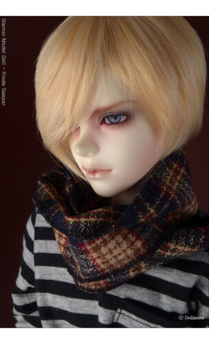 Check Woollen Muffler Brown BJD 70cm long scarf Model /& MSD Dollmore