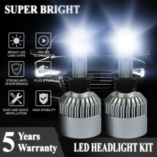 Pair H1 1500W 225000LM LED Headlight Kit High or Low Beam Bulb Xenon 6000K Power