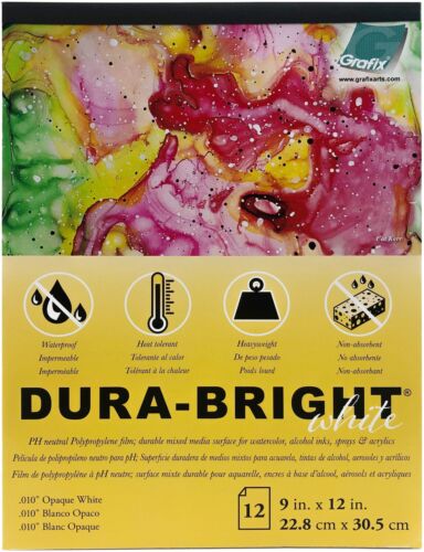 Grafix Dura-Bright Opaque White Pad .010/" Pad 9x12/"-9/"X12/" 12 Sheets//Pad