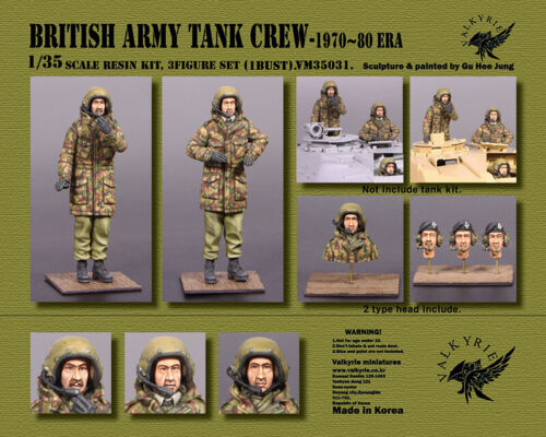 British Army Tank Crew Valkyrie Miniature VM35031 1970~80 Era 2fig+1bust,1:35