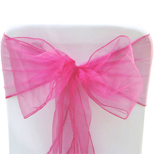 Chair Sashes Cover Organza Wedding Seat Bow Prom Party Decorations Table Sash UK 