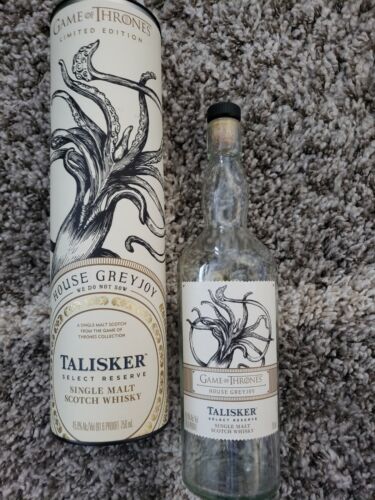 Bottle Empty Dalwhinnie Greyjoy Lannister Game Of Thrones Whiskey Set Tube 