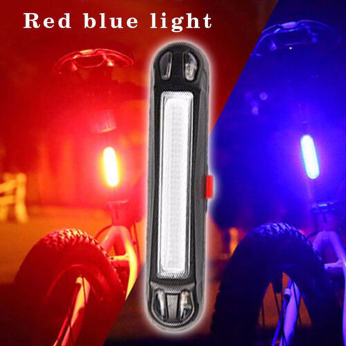 COB LED Bicycle Bike Cycling Front Rear Tail Light USB Rechargeable 6 Modes Lamp 