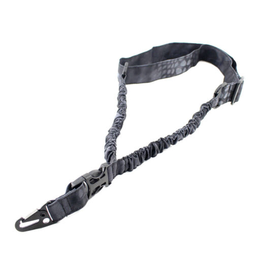 Tactical 1000D Nylon One Point Bungee Rifle Gun Sling Belt Strap with Metal Hook 