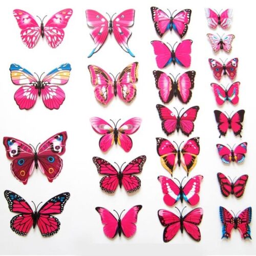 12pcs Papillon 3D PVC Art Design Decal Stickers Muraux Foyer Chambre Déco%^ 