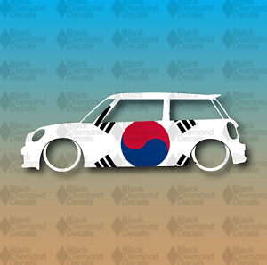 Mini Cooper South Korea Flag Cooper S R53 6/" JCW Custom Vinyl Decal Sticker