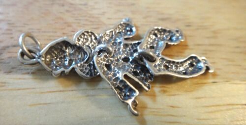 Sterling Silver 39x25mm Movable Mardi Gras Jester Clown Charm 