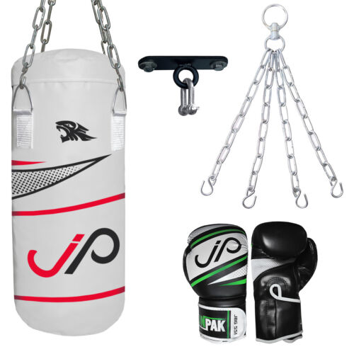 JP Heavy Kids Punching Bag Ceiling Hook Set Youth Kick Boxing Gloves Unfilled