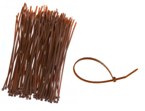 100 unidades bridas marrón calidad industrial cable ties 3,6x300 mm
