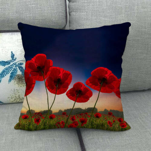 45cm*45cm Red poppy Design linen/cotton throw pillow covers couch cushion cover 