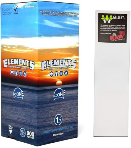 Elements 36 1 1/4 Rice Cones Natural Unbleached Unrefined Rolling Papers 