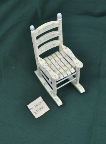 EMWF619   miniature dollhouse furniture wooden rocker Rocking Chair Painted