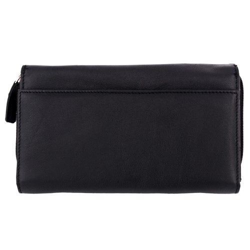 Genuine Leather Women’s Wallet Check Book Holder Multi Compartment Travel Clutch