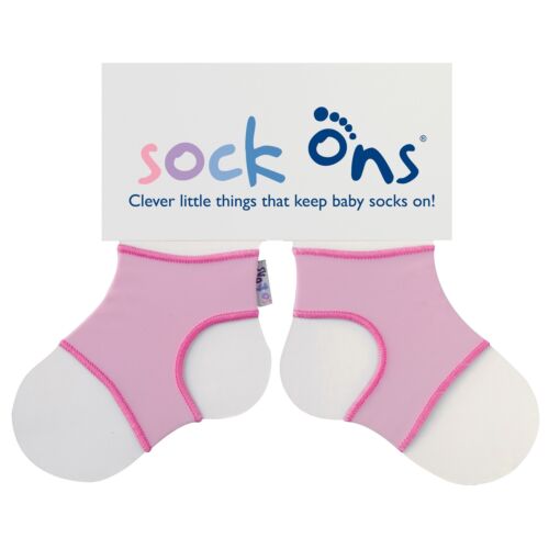 NEU rosa Sock Ons Sockenhalter Babysocken Large 6-12m Baby Pink