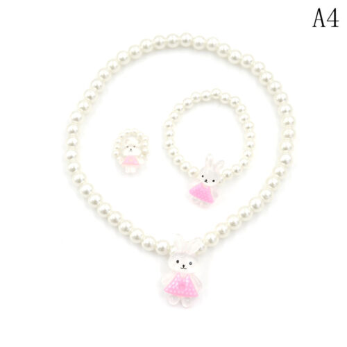 Kids Girls Princess Baby Beads Necklace/&Bracelet/&Ring Set Jewelry Gift  new.