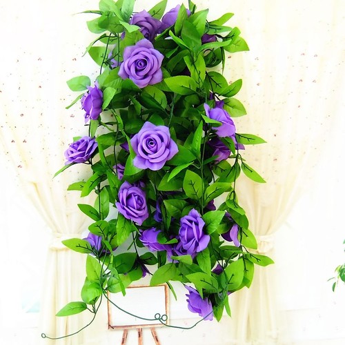 2.6M Silk Flowers Garland Artificial Vine Ivy Home Wedding Garden Decors US SELL