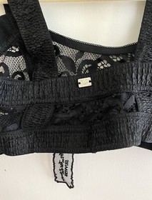 For Love & Lemons Skivvies Black Eyelet Lace Bralette Bra Size XS NWOT