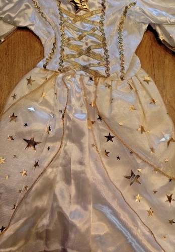 Angel Christmas Xmas Nativity fancy dress costume star outfit Girls White Gold