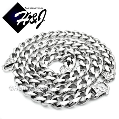 30&#034;MEN Stainless Steel HEAVY 13mm Silver Cuban Curb Chain Necklace Bracelet*S136