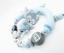 Schnullerkette mit Namen+Greifling SET♥ JUNGE ♥ FUCHS Babygeschenk blau grau