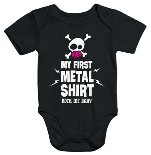 Manches courtes Bébé Body My First Metal Shirt Hard Heavy Metal coton biologique