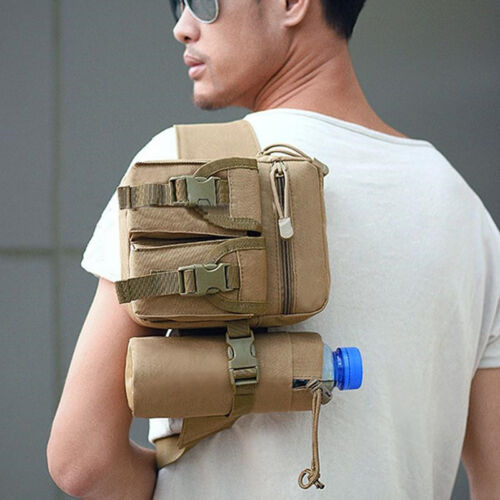 Sport Tactical Military Hiking Travel Water Bottle Belt Fanny Pack Waist Bag WE