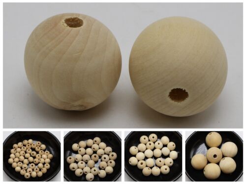 Craft Jeweley Natural Untreated Plain Wood Round Beads Wooden Spacer 4mm-28mm