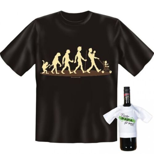 Geschenk Vatertag T-Shirt Vater Funshirt & Minishirt Set Evolution Vater 