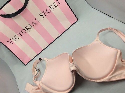 Victorias Secret Push Up Bra Pink GORGEOUS Rhinestone Bling 34D $98 Free Bag NWT