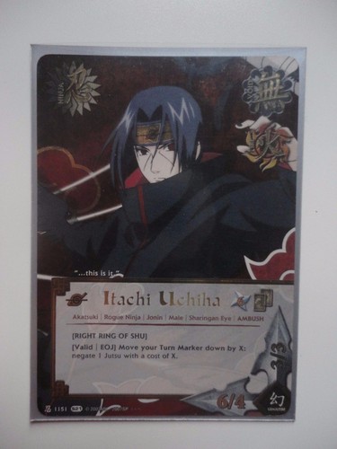 Naruto Karte ITACHI UCHIHA 1151 FOIL SUPER RARE Right ring of shu