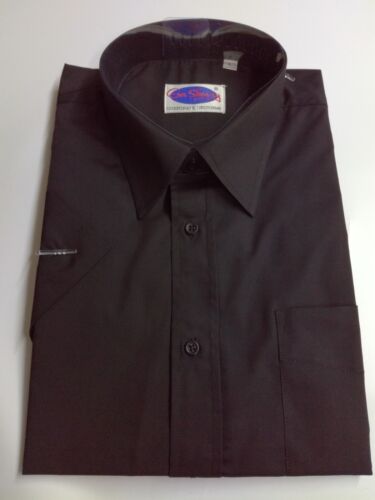New Get Shirty Black Formal Shirt Long Short Sleeve Business RRP £11.95