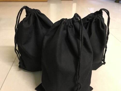 4/"x6/" Cotton Single Drawstring Muslin Bags SET OF 25 Black color
