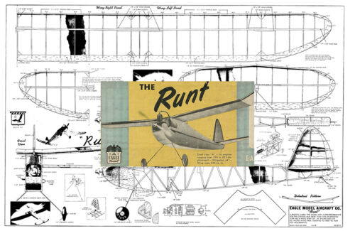 Model Airplane Plans FF Nostalgic! : Runt 44/" Class A Eagle - 1946
