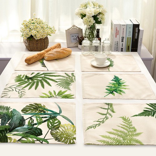 Tischset Platzset Platzmatte Tischmatte Deck Blätter Muster Küche//Esszimmer HS