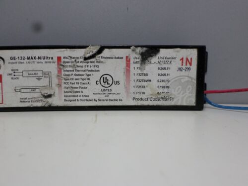 F32T8/WM F32T8/U F28T8 1 GE 49771 GE-132-MAX-N/Ultra Electronic Ballast for 